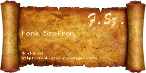 Fenk Szofron névjegykártya
